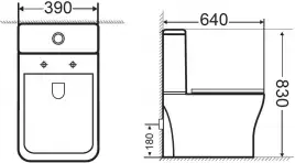 Чаша напольного унитаза Aquanet Rimless Cube 2-C CL-12288 с сиденьем микролифт