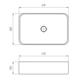 Раковина AVS Скарлет 61x38 серая матовая