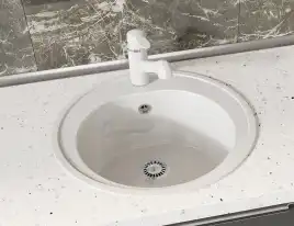 Кухонная мойка AZARIO Solo 505x505x190 искусственный мрамор, цвет белый крап: CS00105233