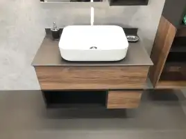 Тумба с умывальником Comforty Штутгарт 90 Дуб темно-коричневый, 00-00002868