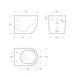 Унитаз подвесной BelBagno UNO 2.0 BB7306CHR/SC безободковый с сиденьем