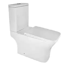 Унитаз-компакт Azario Mari AZ-79143T напольный, безободковый, со смывом Торнадо, в комплекте с бачком и сиденьем микролифт, Белый глянцевый