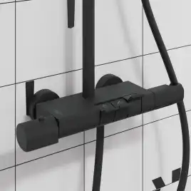 Душевая система для душа IDDIS SpaHome SPHBLTKi06 с термостатом цвет, Матовый черный