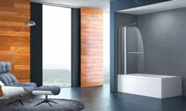 Шторка для ванны Azario Boston 100 см, AZ-142TB, профиль Хром, стекло Прозрачное