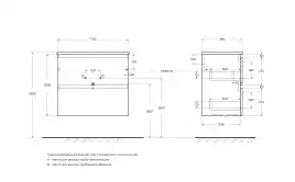 Тумба под раковину BelBagno UNO-MINI-700-2C-SO-AO подвесная, Голубой Матовый