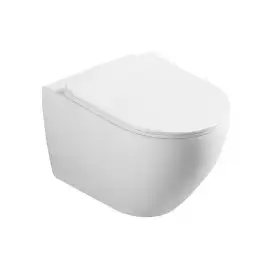 Унитаз подвесной CeramaLux 2196-1 с сиденьем микролифт Белый