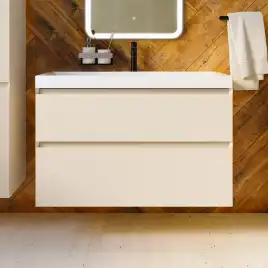 Тумба с раковиной AVS Гармония 100 айвори матовая, N821-07-1000IM-02-1010WG