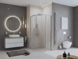 Душевой уголок BelBagno UNO-195-PH-1-100/80-C-Cr стекло прозрачное, профиль Хром