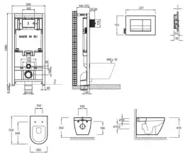 Комплект унитаза с инсталляцией Jacob Delafon Rodin+ E21749RU-00 с сиденьем Микролифт и клавишей смыва Хром