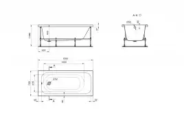 Акриловая ванна Santek Ламма 150х70 прямоугольная 1WH501746