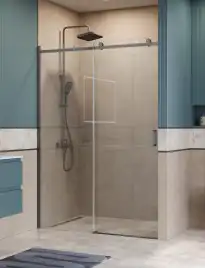 Душевая дверь BelBagno SOFT_CLOSE-2-BF-1-150-C-GM стекло прозрачное, профиль Оружейная сталь