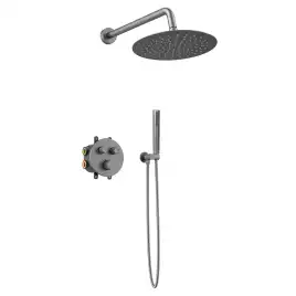 Встраиваемая душевая система AVS LUXURY 811-501-GM термостат, оружейная сталь