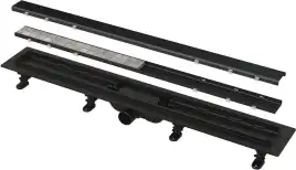 Душевой лоток AlcaPlast APZ19BLACK-550 Simple с решеткой под плитку / Черный матовый