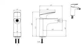 Смеситель для биде Aquatek Вега AQ1018MB, Черный матовый