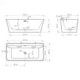 Акриловая ванна AVS Тоника 2 170х80 807-0016-WG, белая