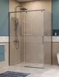 Душевой уголок BelBagno SOFT_CLOSE-1-AH-1-150/100-C-GM стекло прозрачное, профиль Оружейная сталь