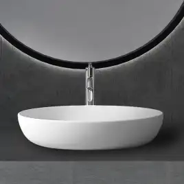 Раковина накладная ABBER STEIN 60х40х13 AS2619, овальная, белая матовая