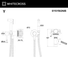 Смеситель с гигиеническим душем Whitecross Y brushed nickel скрытого монтажа Никель брашированный, SYSYBI2NIB