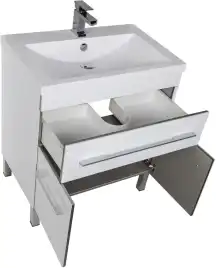 Тумба под раковину Aquanet Верона 75 белый (напольная 1 ящик 2 дверцы) 182706