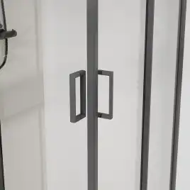 Душевой уголок Vincea City 100х80 VSS-5CT8010CLGM, дверь раздвижная, профиль вороненая сталь, стекло прозрачное