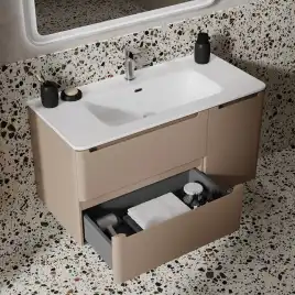 Тумба с раковиной IDDIS Edifice 100, подвесная, Капучино, EDI10C0i95K