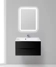 Тумба под раковину BelBagno MARINO-800-2C-SO-NL-P подвесная Nero Lucido