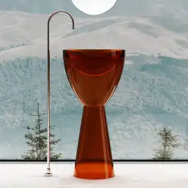 Раковина напольная ABBER KRISTALL 45х45х90 AT2703Opal, круглая, коричневая