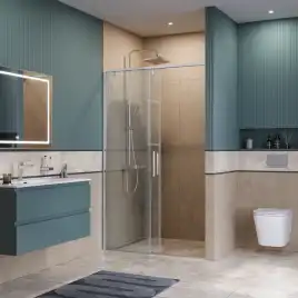 Душевая дверь BelBagno SOFT_CLOSE-1-BF-1-130-C-Cr стекло прозрачное, профиль Хром