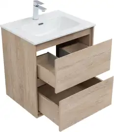 Тумба под раковину Aquanet Милан 60 дуб светлый, подвесная, 336382