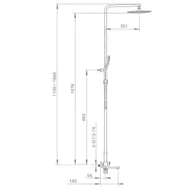 Душевая система Gappo G2417-6  с поворотным изливом, Черный матовый