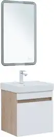 Тумба под раковину Aquanet Оптима 50 дуб светлый/белый сатин, 344798