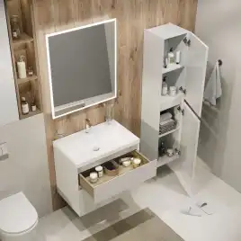 Тумба под раковину Grossman Меркадо 60 подвесная, белая матовая (106076)