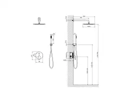 Душевая система Aquatek Бетта AQ1172BGM для душа встраиваемая, Оружейная сталь