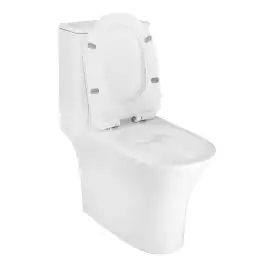 Унитаз напольный Azario FRENTO AZ-2311 безободковый, с бачком и сидением микролифт, Белый глянцевый