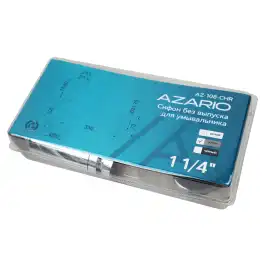 Сифон для раковины AZARIO AZ-108-CHR G 1 1/4, без выпуска, цилиндр, латунь, хром