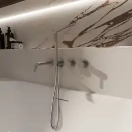 Смеситель для ванны Vincea Groove VBTW-4G1BN, встраиваемый, брашированный никель