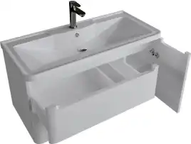 Тумба под раковину Grossman Адель 100 подвесная, белая глянцевая (1010001)