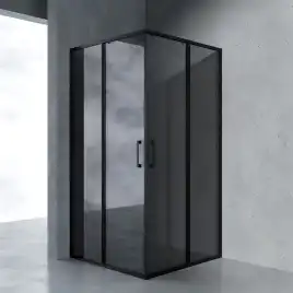 Душевой уголок AVS Куб Лайт 100x100 профиль черный матовый, стекло черное, 803-0005-195-10/10-BM-B