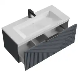 Тумба под раковину Grossman Блисс 100 подвесная, графит матовый (1010048)