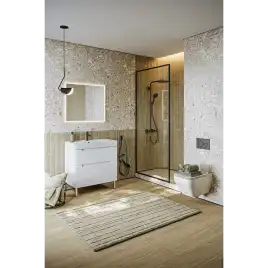 Тумба с раковиной напольная Aqwella Vancouver 80 VAN01082N, с двумя ящиками, цвет белый