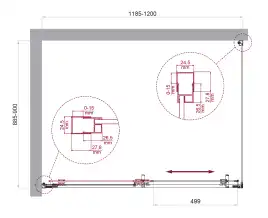 Душевой уголок BelBagno LUCE-AH-1-120/90-P-Cr стекло рифленное матовое, профиль Хром