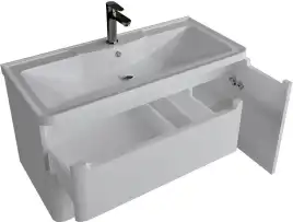 Тумба под раковину Grossman Адель 90 подвесная, белая глянцевая (109003)