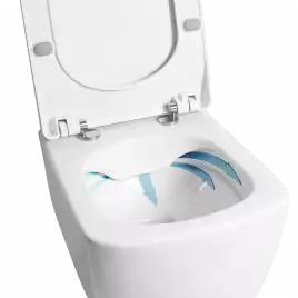 Унитаз подвесной безободковый Creavit Elegant EG321-11CB00E-0000 с сиденьем микролифт Белый