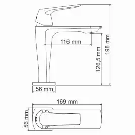Смеситель для раковины WasserKRAFT Neime 1900 1903, однорычажный, цвет Хром