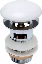 Донный клапан Aquanet 333927 белый, с переливом