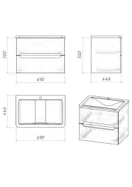 Тумба под раковину Grossman Адель-Норма 70 подвесная, белая глянцевая (107017)