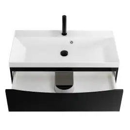 Тумба под раковину BelBagno MARINO-800-2C-SO-NL-P подвесная Nero Lucido