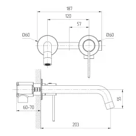 Смеситель для раковины AVS Slimmer с внутренней частью, брашированное розовое золото, 811-102-PG