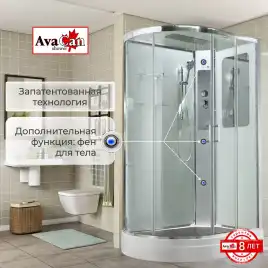 Душевая кабина AvaCan A2812R 120x80 см, низкий поддон, с крышей, правая