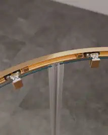 Душевой уголок CEZARES MOLVENO-R-2-90-C-BORO-IV стекло Прозрачное, профиль Брашированное золото